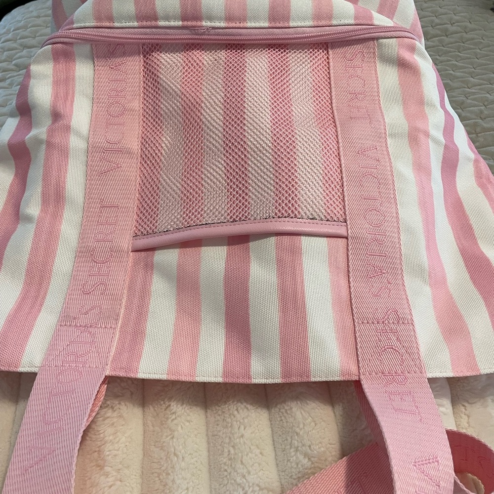 Victoria's Secret Pink and White Striped Tote new without tags - Picture 6 of 11